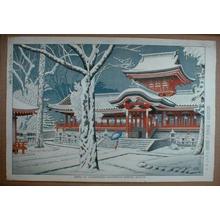 Fujishima Takeji: Snow at Iwashimizu-Hachiman Shrine, Kyoto - Japanese Art Open Database