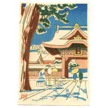 藤島武二: Temple gate in snow - Japanese Art Open Database