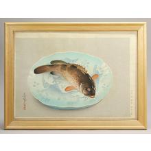 大野麦風: Fish and plate - Japanese Art Open Database