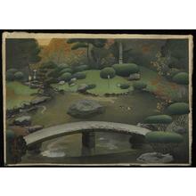 大野麦風: Japanese garden in Autumn - Emperor's Garden 2 — 秋の庭園風景 - Japanese Art Open Database
