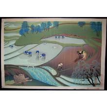 大野麦風: Planting rice - Japanese Art Open Database