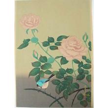 大野麦風: Red Rose (later restrike) - Japanese Art Open Database