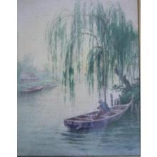 Bunya Ioki: River Boat Willow - Japanese Art Open Database