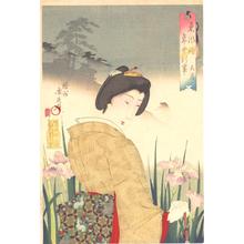 Toyohara Chikanobu: May- Iris Garden — 五月 - Japanese Art Open Database