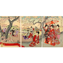 Toyohara Chikanobu: Cherry Blossoms Party — Chiyoda Ooku Ohanami - Japanese Art Open Database
