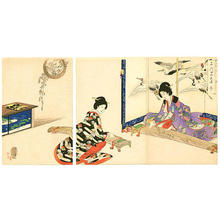 Toyohara Chikanobu: Koto playing - Japanese Art Open Database