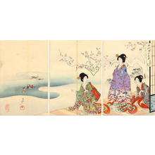 Toyohara Chikanobu: Snow garden in early spring - Japanese Art Open Database