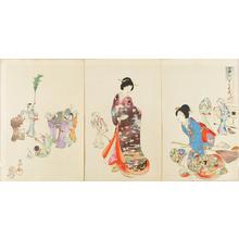 Toyohara Chikanobu: house leaning — O-susu harai - Japanese Art Open Database