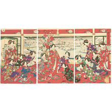 豊原周延: Beauties and the Snow — Yuki-geshiki Bijin Zoroi - Japanese Art Open Database