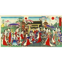 Toyohara Chikanobu: Emperor visiting Yasukuni Shrine - Japanese Art Open Database