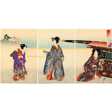 豊原周延: Going Out in the Finery- Meiji Beauties - Japanese Art Open Database