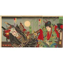 豊原周延: Ichikawa Sadanji as Benkei, Onoe Kikugoro V as Ushiwakamaru - Japanese Art Open Database