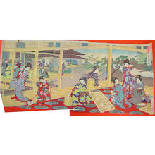 Toyohara Chikanobu: Scene of Women Cultivating Silk — 貴婦人養蚕之図 - Japanese Art Open Database