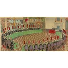 Toyohara Chikanobu: Scene of a meeting of the privy council — 枢密院会議之図 - Japanese Art Open Database