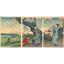 豊原周延: Sumida Tsutsumi hanazakari no zu — 墨田堤花盛りの図 - Japanese Art Open Database