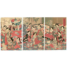Toyohara Chikanobu: Tea Party - Meiji Emperor and Empress — 高貴茶の湯の景 Koki Chanoyu no En - Japanese Art Open Database