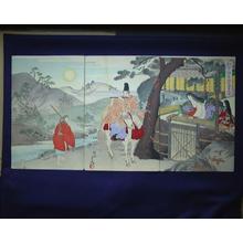 Toyohara Chikanobu: Unknown- horseman playing flute — 弾正小弼中国、嵯峨ニ至 - Japanese Art Open Database