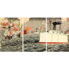 豊原周延: The Sea Victory off Takushan - Japanese Art Open Database