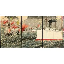 Toyohara Chikanobu: The Sea Victory off Takushan - Japanese Art Open Database