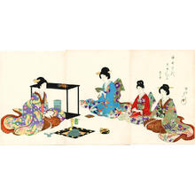 Toyohara Chikanobu: Tea Ceremony — Tamagawa Jidai Kifujin no Zu - Japanese Art Open Database