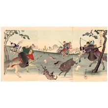 Toyohara Chikanobu: Hunting at Koganegahara - Japanese Art Open Database