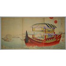 豊原周延: Tour by boat- Okawa-river — 大川筋 御成 - Japanese Art Open Database