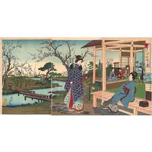 Toyohara Chikanobu: View of Plum Garden - Japanese Art Open Database