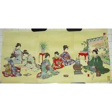 Toyohara Chikanobu: Playing Go and Tea Ceremony — 茶の湯 - Japanese Art Open Database
