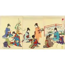 Toyohara Chikanobu: Scene of service — 女礼式給仕之図 - Japanese Art Open Database