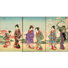 Toyohara Chikanobu: Unknown- Garden in Spring - Japanese Art Open Database