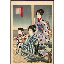Toyohara Chikanobu: Viewing from a balcony - Japanese Art Open Database
