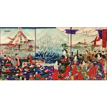 豊原周延: Emperor and Empress at Sumidagawa - Japanese Art Open Database