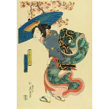 Keisai Eisen: March - Cherry blossom viewing - Japanese Art Open Database