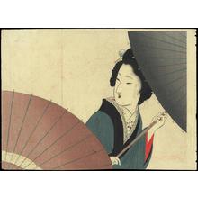 富岡英泉: Bijin and Umbrella - Japanese Art Open Database