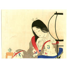 Tomioka Eisen: Lady and Lantern - Japanese Art Open Database