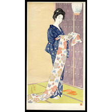 Hashiguchi Goyo: Natsu Yosoi no Musume- Daugher in a summer kimono — 夏装之娘-かそうのむすめ - Japanese Art Open Database