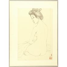 橋口五葉: Seated Nude - Japanese Art Open Database