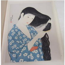 Hashiguchi Goyo: Woman Combing her Hair — 髪すける女 - Japanese Art Open Database