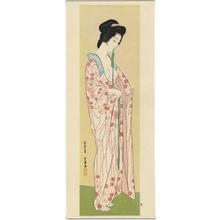 Hashiguchi Goyo: Woman Dressing- Woman in a Long Undergarment — 長襦袢を着たる女 - Japanese Art Open Database