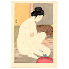 橋口五葉: Woman at the Bath — 浴場の女-ゆあみ- 浴後裸女 - Japanese Art Open Database