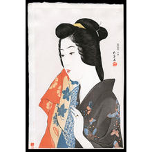 橋口五葉: Woman with Hand Towel - Japanese Art Open Database