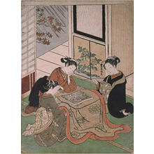 Suzuki Harunobu: Beautiese browsing illustrated Kabuki program illustrated Kabuki program - Japanese Art Open Database