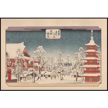 Utagawa Hiroshige: Snow Scene at Kinryuzan Buddist Temple, Asakusa District — 浅草 金龍山 - Japanese Art Open Database