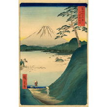 歌川広重: Fuji across the Motosu Lake from Misaka Pass, Kai Province - Japanese Art Open Database