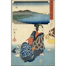 日本版画 "Oiso" 由 Ando Hiroshige, 歌川広重 (Hiroshige 1 Ando (歌川広重)) 创作