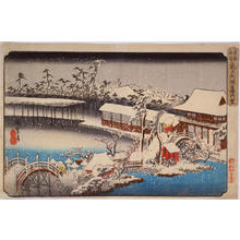 Utagawa Hiroshige: Snow in the Grounds of the Tenmangu Shrine, Kameido — 亀戸天満宮境内雪 - Japanese Art Open Database