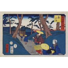 Utagawa Hiroshige II: Travellers at Kameyama - Japanese Art Open Database