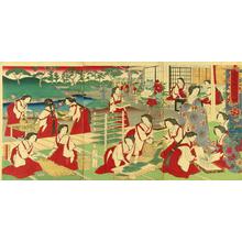 Utagawa Hiroshige III: A scene of court ladies' sericulture - Japanese Art Open Database
