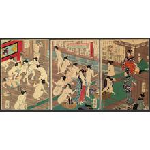 Hiroshige 3 and Yoshiiku: The Snow Willow Bathouse - Japanese Art Open Database