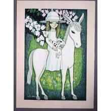 Ikeda Shuzo: White Horse with Young Girl — 白い馬の少女 - Japanese Art Open Database